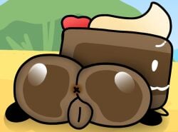 1boy armless ass ass_shine asshole back_view balls_on_floor battle_for_dream_island big_ass boy_ass bubble_ass bubble_butt cake_(bfdi) focus_on_ass looking_at_viewer looking_back male_ass male_ass_focus male_only non-human object_show object_shows on_grass outside solo squimplington the_power_of_two thick thick_ass