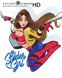 1girls blue_eyes brown_hair curvaceous curvy curvy_body curvy_female curvy_figure emmanuel_viola evviart female female_only hourglass_figure light-skinned_female light_skin marvel marvel_comics solo solo_female spider-girl spider-man_(series) voluptuous voluptuous_female