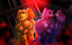 2024 2boys 2d 2d_(artwork) 2d_artwork catnap_(poppy_playtime) dogday_(poppy_playtime) furry_only mob_entertainment muscular_male ninjagreen99 no_humans poppy_playtime poppy_playtime_(chapter_3) smiling_critters