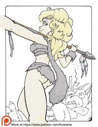 animal_skin ass ass_focus ayla_(chrono_trigger) blonde_hair cavewoman chrono_trigger kowaina.scary spear