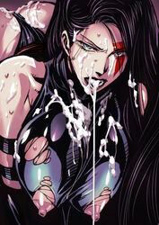 1girls after_oral after_rape after_sex ass breasts bukkake cum cum_drip cum_dripping cum_in_mouth cum_on_face defeated female female_only hanging_breasts huge_breasts itagayui kefir leotard long_hair marvel marvel_comics mutant_(marvel) nipples psylocke semen solo straight_hair sweat torn_clothes warainaku x-men