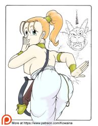 1girls armlet ass ass_focus bracelet breasts breasts_out chrono_(series) chrono_trigger crossbow dress female kowaina.scary marle marle_(chrono_trigger) necklace orange_hair presenting presenting_ass presenting_hindquarters spanking spanking_self tits_out