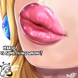 big_lips blastnsfw blonde_hair lips lipstick mario mario_(series) princess_peach super_mario_sunshine tagme tagme_(artist) text