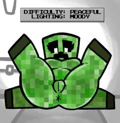 1girls big_breasts breasts creeper lewdewott minecraft pussy thick_thighs wide_hips