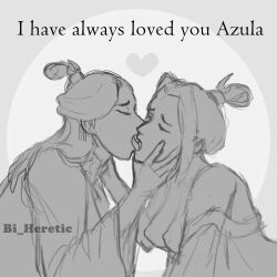 2girls age_difference avatar_legends avatar_the_last_airbender azula bare_shoulders bi_heretic clothed_female_nude_female dialogue english_text erect_nipples female female_focus female_only fire_nation french_kiss french_kissing heart incest kiss kissing mother_and_daughter multiple_girls nightgown nonbender partially_clothed passionate perky_breasts perky_nipples princess queen robe royalty small_breasts text tongue tongue_kiss tongue_out undressed undressing ursa_(avatar) yuri