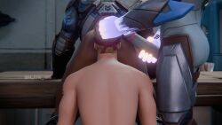 3d agent_jones aj_racer95 armor ass back back_view blonde_hair fortnite gay hair_grab headband_only jacking_off male_only pantsless penis rimming the_foundation the_origin_(fortnite)