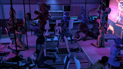 3d alien alien_girl aria_t'loak asari ashley_williams bioware blue_skin commander_shepard dark-skinned_male dark_skin edi female human interspecies jack_(mass_effect) james_vega jeff_moreau krogan liara_t'soni ltr300 male mass_effect mass_effect_3 pole quarian robot robot_girl source_filmmaker stripper_pole tali'zorah_nar_rayya turian urdnot_wrex