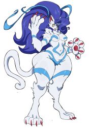 1girls anthro big_breasts blue_hair breasts cyberlord1109 darkstalkers felicia_(darkstalkers) female female_only thick_thighs wide_hips