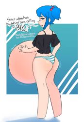 belly_bulge belly_expansion bloated bloated_belly bloated_stomach bloated_tummy bloating nitori_kawashiro stuffed_belly touhou vexedremi