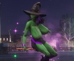 big_areola big_areolae big_breasts big_nipples broom broom_riding broomstick custom_character cyber_gato enormous_breasts giant_breasts gigantic_breasts green_nipples green_skin huge_areola huge_areolae huge_breasts huge_nipples large_areolae large_areolae large_breasts large_nipples massive_breasts original_character original_characters playa_(saints_row) purple_hair purple_lipstick riding_broom saints_row saints_row_(reboot) skirt witch witch_broom witch_hat yellow_eyes