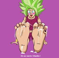 breasts cum cum_drip cum_on_body cum_on_feet cum_on_foot cumshot dragon_ball dragon_ball_super feet feet_together feet_up kefla legendary_super_saiyan super_saiyan super_saiyan_2