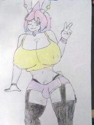 1boy amogus anonimus anthro big_breasts breasts busty_boy furry male_with_breasts peanut_butter_(theycallhimcake) thick_thighs wide_hips