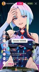 ai_generated cheating cheating_female cheating_girlfriend cheating_wife covered_nipples cyberpunk cyberpunk:_edgerunners cyberpunk_2077 cyberpunk_clothes cyberpunk_girl dirty_talk female from_below lingerie looking_at_another looking_at_partner looking_at_viewer lucyna_kushinada medium_breasts mommy naughty naughty_face naughty_girl naughty_smile neon netorare nsfw ntr outfit pose seductive seductive_body seductive_expression seductive_eyes seductive_female seductive_look seductive_mouth seductive_pose seductive_smile sexy sexy_armpits sexy_body sexy_clothing sexy_dress sexy_female sexy_pose short_hair skirt skirt_lift skirt_up stream streamer streaming sweat sweaty sweaty_body tagme thick_thighs thighs video voice voice_acted