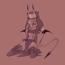 1girls bigdad breasts clothed clothing color female female_focus female_only helluva_boss hi_res kiki_(helluva_boss) sketch solo solo_female succubus succubus_horns succubus_tail succubus_wings tagme thick_thighs