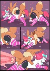 all_fours animal_genitalia animal_penis ass balls balls_deep big_balls big_butt big_penis blush bodily_fluids brown_body brown_fur canine_genitalia canine_penis closed_eyes clothed clothing comic cum cum_in_uterus cum_in_vagina cum_inside dialogue digital_media_(artwork) doggy_style duo eevee eeveelution ejaculation english_text erection eti_(utopianvee) female female_penetrated feral filled_to_the_brim filled_womb from_behind_position fur generation_1_pokemon generation_6_pokemon genital_fluids genitals hair huge_balls huge_butt huge_cock huge_thighs imminent_sex impregnation impregnation_attempt impregnation_kink impregnation_risk inflation internal internal_vaginal jockey_position knot knotted_penis knotting legwear lying male male/female male_penetrating male_penetrating_female mammal nintendo nude open_mouth penetration penile penile_penetration penis penis_in_vagina pokemon pokemon_(species) prodding prone_bone_position pumping_cum rear_view romantic romantic_couple sex simple_background smoothie_(sylveon) snazzle_snapp speech_bubble stockings sylveon tail text thick_thighs tongue uterus vaginal_penetration vulva white_body wide_hips