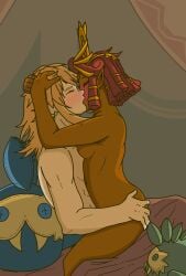 1boy 1girls apoelayoshi7 blonde blonde-haired_male blonde_hair blonde_male breath_of_the_wild completely_nude completely_nude_female completely_nude_male dark-skinned_female dark_body dark_skin female kiss kissing link nude nude_female nude_male riju tears_of_the_kingdom the_legend_of_zelda the_legend_of_zelda:_breath_of_the_wild the_legend_of_zelda:_tears_of_the_kingdom woman