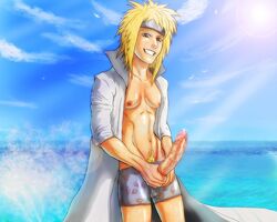 anma blonde_hair human male male_only muscle namikaze_minato naruto penis solo straight_hair