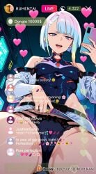 ai_generated cheating cheating_female cheating_girlfriend cheating_wife covered_nipples cyberpunk cyberpunk:_edgerunners cyberpunk_2077 cyberpunk_clothes cyberpunk_girl dirty_talk female from_below lingerie looking_at_another looking_at_partner looking_at_viewer lucyna_kushinada medium_breasts mommy naughty naughty_face naughty_girl naughty_smile neon netorare nsfw ntr outfit pose seductive seductive_body seductive_expression seductive_eyes seductive_female seductive_look seductive_mouth seductive_pose seductive_smile sexy sexy_armpits sexy_body sexy_clothing sexy_dress sexy_female sexy_pose short_hair skirt skirt_lift skirt_up stream streamer streaming sweat sweaty sweaty_body tagme thick_thighs thighs video voice voice_acted