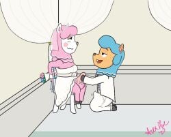 2020 alpaca animal_crossing balls black_tie_(suit) blazer blue_body blue_fur bottomwear bouquet bow_tie breasts bride bride_and_groom buckteeth bulge camelid chair clothing crown cyrus_(animal_crossing) dress eyelashes eyeshadow flamingazalea flower flower_bouquet freckled_face freckles fur furniture genitals groom handjob head_tuft headgear holding_bouquet holding_flower holding_object hooves husband_and_wife intersex intersex/male kneeling lgbt_pride looking_pleasured makeup male mammal married_couple mascara neck_tuft nintendo pants penile penis pink_balls pink_body pink_fur plant pockets pride_color_accessory pride_colors pubes reese_(animal_crossing) rosy_cheeks rule_63 sex suit tan_body teeth tiara trans_(lore) trans_woman_(lore) transgender_pride_colors tuft two-handed_handjob wedding_clothing wedding_dress wedding_veil white_body wool_(fur)