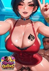 1boy 1girls 2d ada_wong ai_generated ass big_ass big_breasts blacked_queens breasts cock_in_vagina dark-skinned_male erection female female_focus full_body interracial large_penis patreon_username penis penis_in_pussy penis_in_vagina qos qos_tattoo queen_of_spades resident_evil sex smile straight sweat tattoo thick thick_thighs uncensored vaginal_penetration vaginal_sex