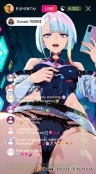 ai_generated cheating cheating_female cheating_girlfriend cheating_wife covered_nipples cyberpunk cyberpunk:_edgerunners cyberpunk_2077 cyberpunk_clothes cyberpunk_girl dirty_talk female from_below lingerie looking_at_another looking_at_partner looking_at_viewer lucyna_kushinada medium_breasts mommy naughty naughty_face naughty_girl naughty_smile neon netorare nsfw ntr outfit pose seductive seductive_body seductive_expression seductive_eyes seductive_female seductive_look seductive_mouth seductive_pose seductive_smile sexy sexy_armpits sexy_body sexy_clothing sexy_dress sexy_female sexy_pose short_hair skirt skirt_lift skirt_up stream streamer streaming sweat sweaty sweaty_body tagme thick_thighs thighs video voice voice_acted