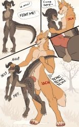 absurd_res anal anthro ass balls banzai.puppy bodily_fluids canid canine cum deathclaw digital_media_(artwork) duo erection fallout genital_fluids genitals hi_res horn male male/male mammal microsoft nude penile penis scalie sex simple_background tongue videogames_(videogamespone)