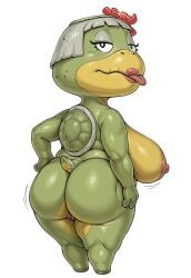 1girls ai_generated animal_crossing animal_crossing_new_horizons anthro ass_focus back_view bbw big_ass big_breasts big_nipples cellulite chibi chubby colored_skin datlizardass elderly elderly_female fat fat_ass female from_behind furry furry_female gilf grams_(animal_crossing) green_hair green_skin huge_ass huge_breasts kapp'n kappa large_areolae looking_at_viewer looking_back mature mature_female nintendo nude older_female plump pussy pussy_juice red_lips sagging_breasts seductive seductive_look shortstack solo tongue_out turtle turtle_girl turtle_shell vagina white_background