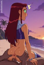 ai_generated anal anal_sex breasts cartoon_network dc dc_comics jeanbombila666 masturbation nipples pussy pussy_juice small_breasts starfire starfire_(teen_titans) teen_titans teenage_girl teenager