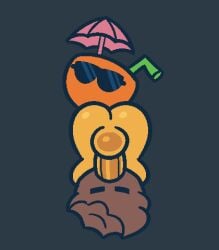 2026 animated ass balls brown_body drinking_straw duo eyewear food food_creature fruit gemsum genitals humanoid irrumatio loop low_res male male/male muffin muffin_(gemsum) non-human non-human_only oral orange_(fruit) orange_(gemsum) orange_body orange_penis penile penis penis_in_mouth plant seamless_loop sex sunglasses throat_swabbing toony umbrella