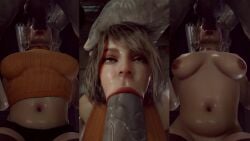 ashley_graham ashley_graham_(ella_freya) big_breasts big_cleavage blonde_female blonde_hair bouncing_breasts face_fucking facefuck facefucking fellatio female huge_cock huge_penis jiggling_breasts light_skinned_female monster_cock mouth_stuffed multiple_pov nude_female oral oral_sex partially_clothed_female pov resident_evil resident_evil_4 resident_evil_4_remake showing_teeth stretched_mouth sucking_noises sucking_penis sucking_sound tagme throat_abuse throat_fuck throat_penetration throat_swabbing video x3d