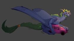 anemoiacmutt car dragon dragons_fucking_cars feral from_behind_position genitals hi_res looking_pleasured male meme mounting mythological_creature mythological_scalie mythology penis scalie sex solo tetsu(tetsudragons) vehicle