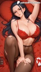 1futa 2026 ai_assisted ai_generated anime artist_name black_hair bra breasts bust condom condom_wrapper explicit falling_petals futanari gift gift_box heart_cutout hi_res high_quality high_resolution highres long_hair nico_robin one_piece pantyhose patreon patreon_username penis petals petals_on_liquid red_bra red_rose rose rose_petals stable_diffusion torn_bodysuit torn_clothes torn_dress torn_legwear torn_leotard torn_pants torn_shirt torn_skirt torn_sleeves tsukoneko underwear valentine's_day valentines_day watermark