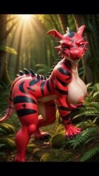 ai_assisted ai_generated dragon dragon_girl edit furry furry_female guilmon latexlobo music presenting presenting_hindquarters presenting_pussy pussy red_body red_skin seductive. tagme video