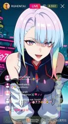 ai_generated cheating cheating_female cheating_girlfriend cheating_wife covered_nipples cyberpunk cyberpunk:_edgerunners cyberpunk_2077 cyberpunk_clothes cyberpunk_girl dirty_talk female from_below lingerie looking_at_another looking_at_partner looking_at_viewer lucyna_kushinada medium_breasts mommy naughty naughty_face naughty_girl naughty_smile neon netorare nsfw ntr outfit pose seductive seductive_body seductive_expression seductive_eyes seductive_female seductive_look seductive_mouth seductive_pose seductive_smile sexy sexy_armpits sexy_body sexy_clothing sexy_dress sexy_female sexy_pose short_hair skirt skirt_lift skirt_up stream streamer streaming sweat sweaty sweaty_body tagme thick_thighs thighs video voice voice_acted