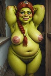 1girl 1girls 3d ai_generated anime big_breasts blue_eyes boobs braided_hair bushy_pubes cartoony comic dreamworks dress fairy_tail female female_only freckles green_dress green_skin hairy hairy_armpits hairy_pussy happy_trail hentai mud naked naked_female natural_breasts nude nude_female princess princess_fiona princess_fiona_(human) princess_fiona_(ogre) pubic_hair pussy red_hair sagging_breasts shrek_(series) snakoo1961 swamp vagina z_cinematic z_watercolor