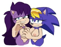 bernadette_hedgehog blonde_hair blue_eyes blue_fur breasts colorized colorized_edit hedgehog_girl leatherruffian milf mobian mobian_(species) mobian_hedgehog nipples nude_female purple_fur pussy queen_aleena sega sonic_(series) sonic_the_hedgehog_(archie) sonic_the_hedgehog_(comics) sonic_the_hedgehog_(series) sonic_underground third-party_edit