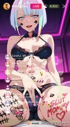 ai_generated cheating cheating_female cheating_girlfriend cheating_wife covered_nipples cyberpunk cyberpunk:_edgerunners cyberpunk_2077 cyberpunk_clothes cyberpunk_girl dirty_talk female from_below lingerie looking_at_another looking_at_partner looking_at_viewer lucyna_kushinada medium_breasts mommy naughty naughty_face naughty_girl naughty_smile neon netorare nsfw ntr outfit pose seductive seductive_body seductive_expression seductive_eyes seductive_female seductive_look seductive_mouth seductive_pose seductive_smile sexy sexy_armpits sexy_body sexy_clothing sexy_dress sexy_female sexy_pose short_hair skirt skirt_lift skirt_up stream streamer streaming sweat sweaty sweaty_body tagme thick_thighs thighs video voice voice_acted