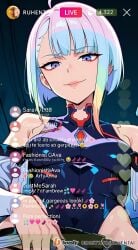 ai_generated cheating cheating_female cheating_girlfriend cheating_wife covered_nipples cyberpunk cyberpunk:_edgerunners cyberpunk_2077 cyberpunk_clothes cyberpunk_girl dirty_talk female from_below lingerie looking_at_another looking_at_partner looking_at_viewer lucyna_kushinada medium_breasts mommy naughty naughty_face naughty_girl naughty_smile neon netorare nsfw ntr outfit pose seductive seductive_body seductive_expression seductive_eyes seductive_female seductive_look seductive_mouth seductive_pose seductive_smile sexy sexy_armpits sexy_body sexy_clothing sexy_dress sexy_female sexy_pose short_hair skirt skirt_lift skirt_up stream streamer streaming sweat sweaty sweaty_body tagme thick_thighs thighs video voice voice_acted