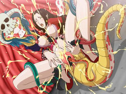 animal boa_hancock breasts double_vaginal female female_focus long_hair nipples one_piece peeing salome_(one_piece) snake zooerastia zoophilia