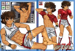 abs chest gouryu hair male male_only midriff muscle ring_ni_kakero takane_ryuuji tan tan_line tanline