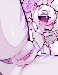 absurd_res antennae_(anatomy) anthro arthropod bodily_fluids breasts female fingers genital_fluids genitals hair hi_res insects io_(mars) lepidopteran mayrin_(artist) moth solo white_hair