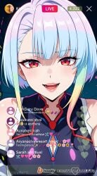 ai_generated cheating cheating_female cheating_girlfriend cheating_wife covered_nipples cyberpunk cyberpunk:_edgerunners cyberpunk_2077 cyberpunk_clothes cyberpunk_girl dirty_talk female from_below lingerie looking_at_another looking_at_partner looking_at_viewer lucyna_kushinada medium_breasts mommy naughty naughty_face naughty_girl naughty_smile neon netorare nsfw ntr outfit pose seductive seductive_body seductive_expression seductive_eyes seductive_female seductive_look seductive_mouth seductive_pose seductive_smile sexy sexy_armpits sexy_body sexy_clothing sexy_dress sexy_female sexy_pose short_hair skirt skirt_lift skirt_up stream streamer streaming sweat sweaty sweaty_body tagme thick_thighs thighs video voice voice_acted