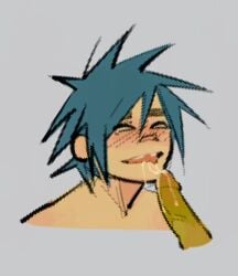 2d_(gorillaz) blowjob blowjob_gesture blowjob_only gay gay_blowjob gay_sex gorillaz happy happy_male late_artz male male/male male_focus male_only murdoc_niccals nonbinary nonbinary_(lore) pixel_art