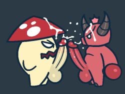 2026 2_horns angry angry_sex animated anthro bodily_fluids breath cum cum_on_face domestic_pig duo elemental_creature frottage fungi_fauna fungus gemsum genital_fluids genitals horn loop male male/male mammal mushroom mushroom_(gemsum) penile penis penises_touching pink_body red_penis red_penis_tip sausage_(gemsum) seamless_loop sex suid suine sus_(pig) white_penis