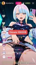 ai_generated cheating cheating_female cheating_girlfriend cheating_wife covered_nipples cyberpunk cyberpunk:_edgerunners cyberpunk_2077 cyberpunk_clothes cyberpunk_girl dirty_talk female from_below lingerie looking_at_another looking_at_partner looking_at_viewer lucyna_kushinada medium_breasts mommy naughty naughty_face naughty_girl naughty_smile neon netorare nsfw ntr outfit pose seductive seductive_body seductive_expression seductive_eyes seductive_female seductive_look seductive_mouth seductive_pose seductive_smile sexy sexy_armpits sexy_body sexy_clothing sexy_dress sexy_female sexy_pose short_hair skirt skirt_lift skirt_up stream streamer streaming sweat sweaty sweaty_body tagme thick_thighs thighs video voice voice_acted