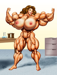 2009 artist_request breasts david_c_matthews dcmatthews extreme_muscles female female_only flex human muscle muscles muscular muscular_female nude sonya_gannon veins what