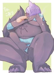 2024 absurd_res ambiguous_species anthro balls belly big_breasts bikini biped black_nose bodily_fluids breasts canid canine claws clothing crouching disembodied_penis duo erection fellatio female finger_fuck fingering genital_fluids genitals hair hi_res humanoid_genitalia humanoid_penis lactating lactating_through_clothing male male/female mammal masturbation masturbation_through_clothing nipple_fetish nipple_outline nipple_play oral overweight overweight_female penile penis pink_hair pyu_ta08 sex short_hair simple_background swimwear two-piece_swimsuit vaginal_fluids vaginal_masturbation vaginal_penetration wet wet_clothing