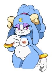ariem blue_fur breasts colorized colorized_edit horns leatherruffian moon nude_female purple_eyes pussy sega smile sonic_(series) sonic_dream_team sonic_the_hedgehog_(series) third-party_edit