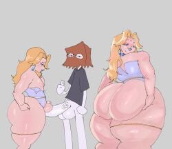 1boy 1femboy ass balls balls_bigger_than_penis big_ass big_balls big_penis blonde_femboy blonde_hair blue_lipstick curvy dudeman80085 fat_ass female huge_ass huge_cock nipples paper_bag paper_bag_on_head penis penis_size_difference plump plump_ass small_breasts small_penis thick_ass thick_thighs trap wide_hips