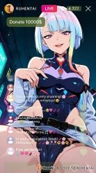 ai_generated cheating cheating_female cheating_girlfriend cheating_wife covered_nipples cyberpunk cyberpunk:_edgerunners cyberpunk_2077 cyberpunk_clothes cyberpunk_girl dirty_talk female from_below lingerie looking_at_another looking_at_partner looking_at_viewer lucyna_kushinada medium_breasts mommy naughty naughty_face naughty_girl naughty_smile neon netorare nsfw ntr outfit pose seductive seductive_body seductive_expression seductive_eyes seductive_female seductive_look seductive_mouth seductive_pose seductive_smile sexy sexy_armpits sexy_body sexy_clothing sexy_dress sexy_female sexy_pose short_hair skirt skirt_lift skirt_up stream streamer streaming sweat sweaty sweaty_body tagme thick_thighs thighs video voice voice_acted